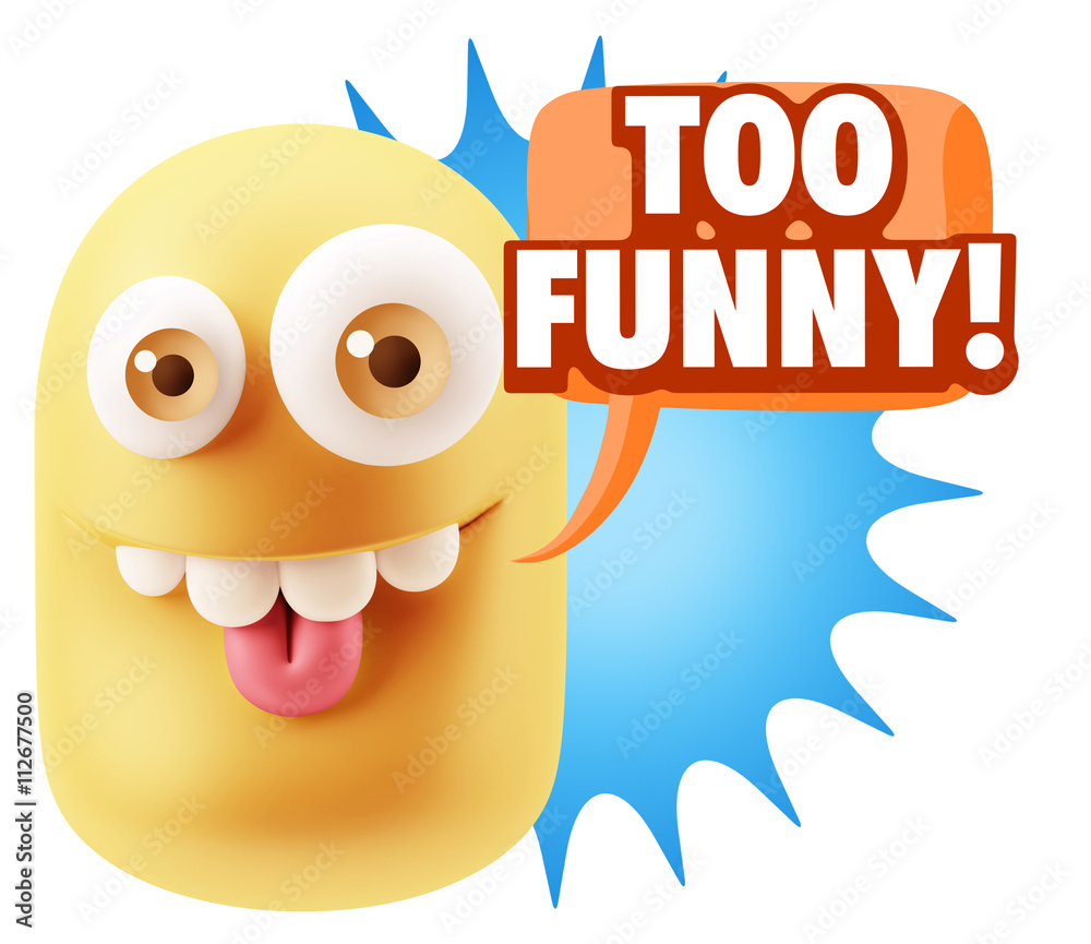 3d Rendering Smile Character Emoticon Expression saying Very Fun 3d Rendering Smile Character Emoticon Expression saying Very Fun