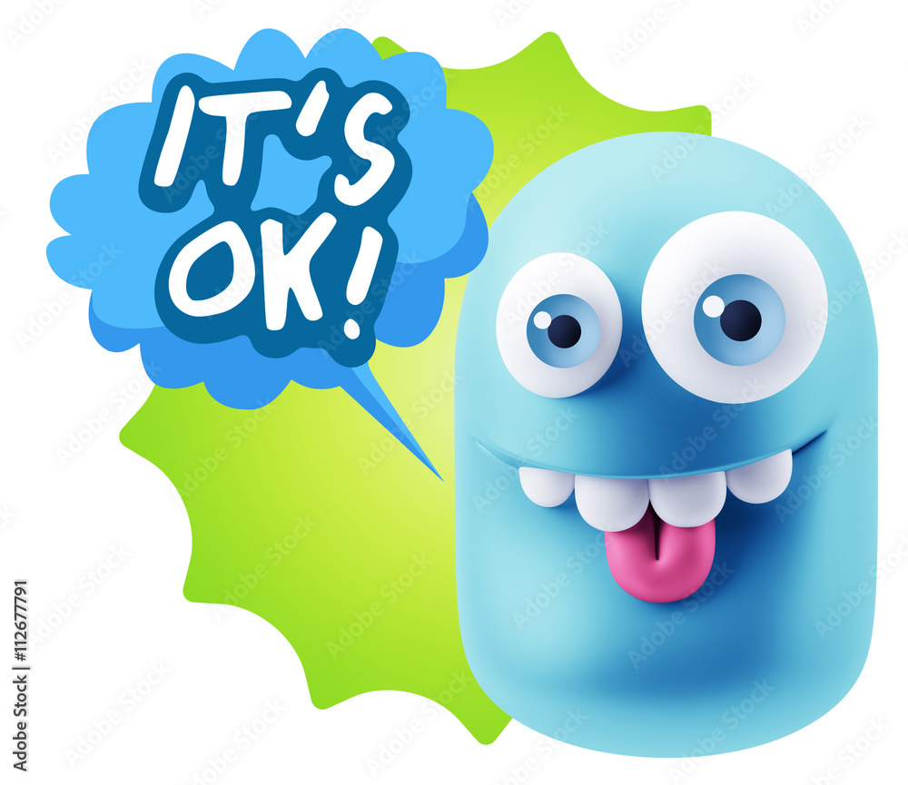 Obraz premium 3d Illustration Laughing Character Emoji Expression saying It's