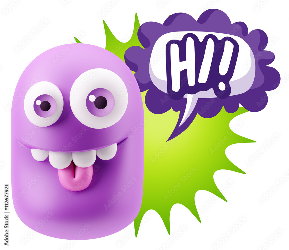 3d Illustration Laughing Character Emoji Expression saying Hi wi 3d Illustration Laughing Character Emoji Expression saying Hi wi