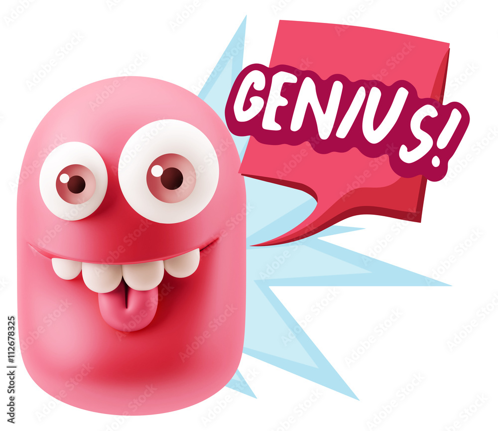 Obraz premium 3d Illustration Laughing Character Emoji Expression saying Geniu