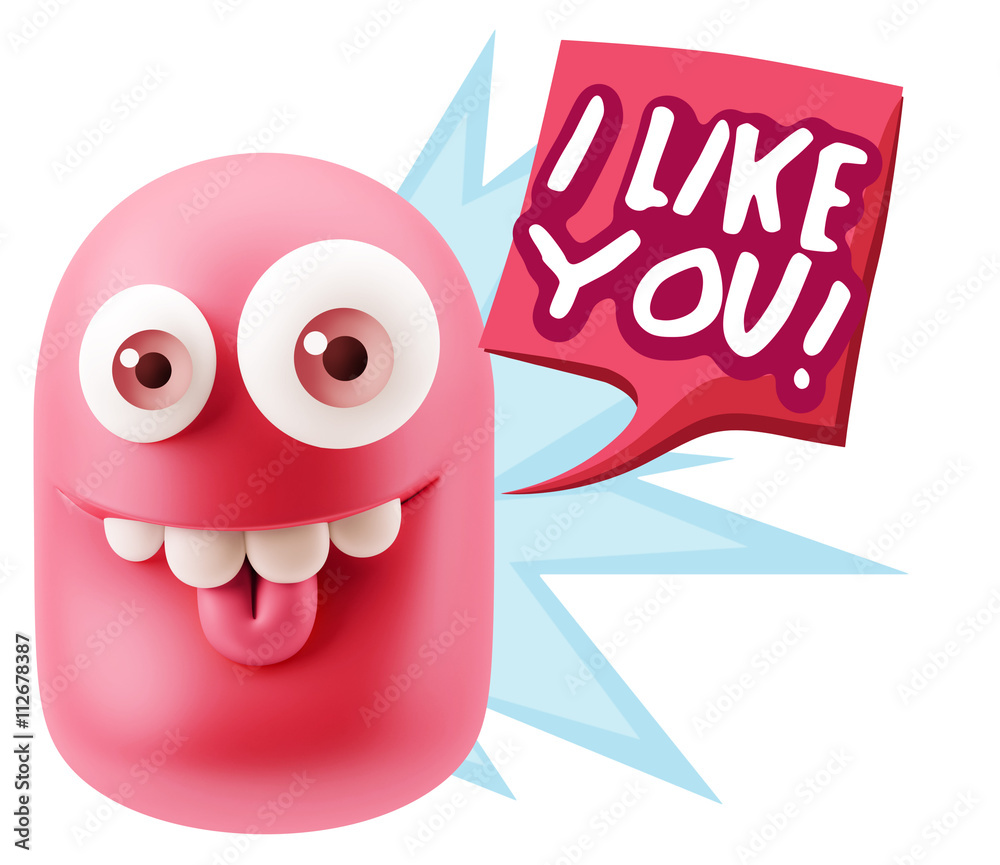 3d Illustration Laughing Character Emoji Expression saying I Lik 3d Illustration Laughing Character Emoji Expression saying I Lik