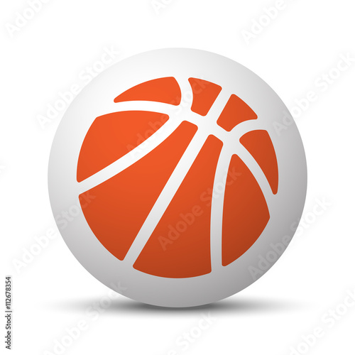 Orange Basketball icon on white ball