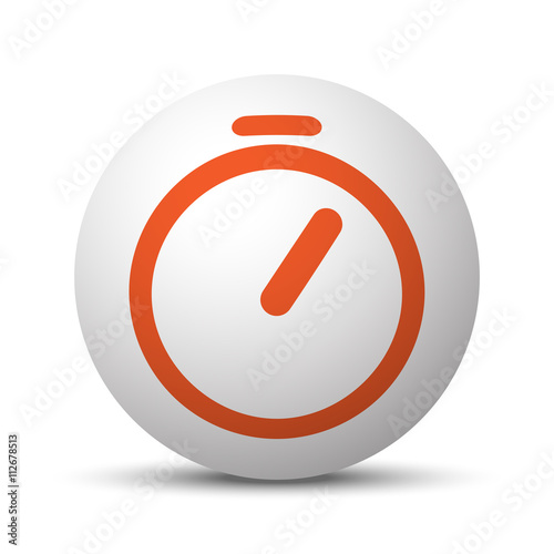 Orange Timer icon on white ball
