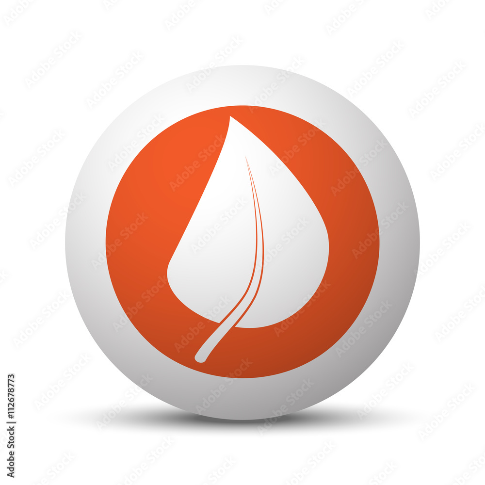 Orange Herbs icon on white ball Orange Herbs icon on white ball