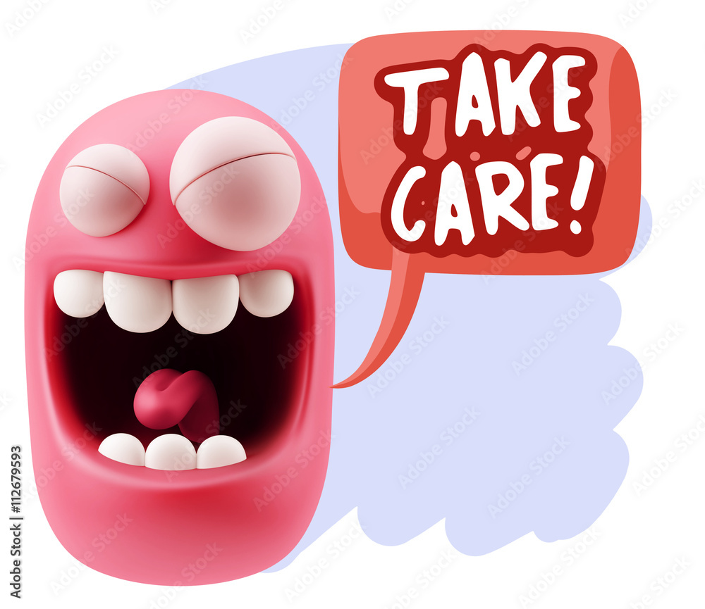 Obraz premium 3d Illustration Laughing Character Emoji Expression saying Take