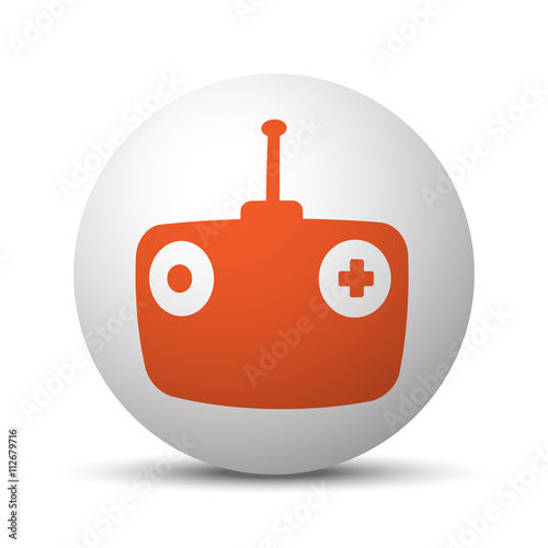 Orange Radio Control icon on white ball