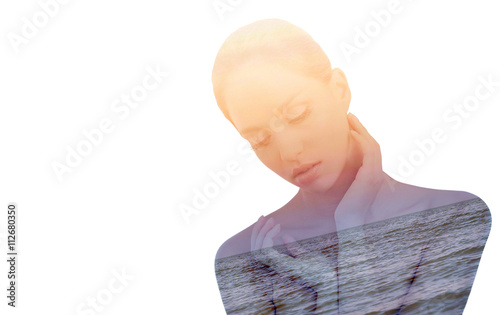 Beautiful young woman isola...