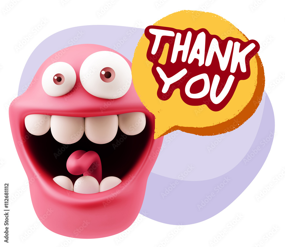 3d Illustration Laughing Character Emoji Expression saying Thank 3d Illustration Laughing Character Emoji Expression saying Thank