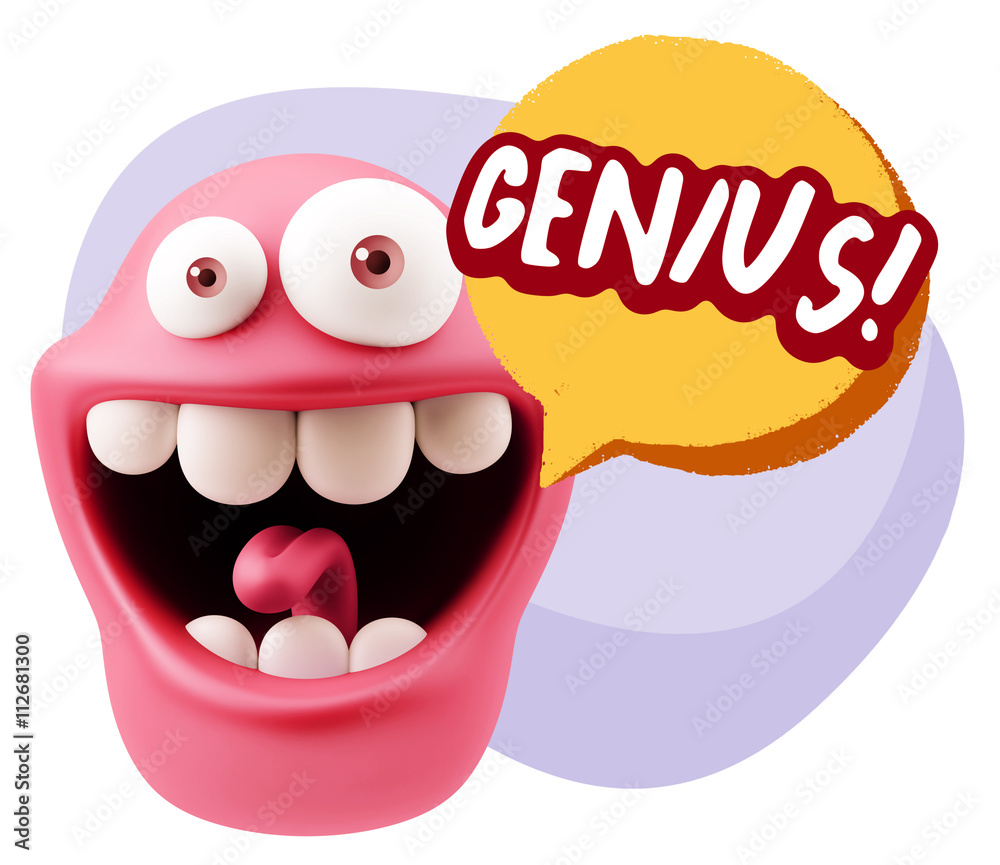 3d Illustration Laughing Character Emoji Expression saying Geniu 3d Illustration Laughing Character Emoji Expression saying Geniu