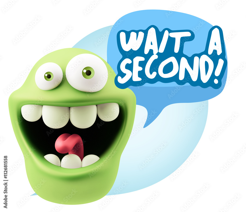 3d Illustration Laughing Character Emoji Expression saying Wait 3d Illustration Laughing Character Emoji Expression saying Wait