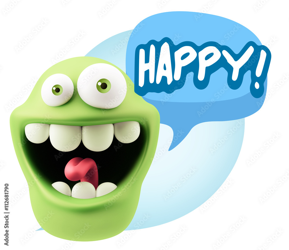 3d Rendering Smile Character Emoticon Expression saying Happy wi 3d Rendering Smile Character Emoticon Expression saying Happy wi
