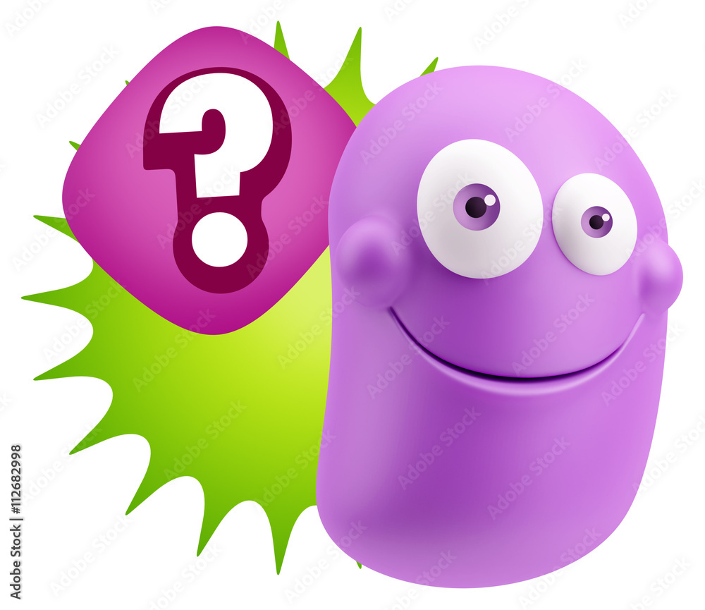 3d Illustration Laughing Character Emoji Expression saying ? wit 3d Illustration Laughing Character Emoji Expression saying ? wit