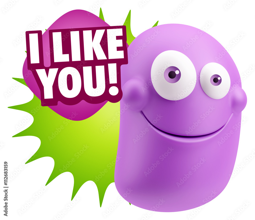 3d Illustration Laughing Character Emoji Expression saying I Lik 3d Illustration Laughing Character Emoji Expression saying I Lik