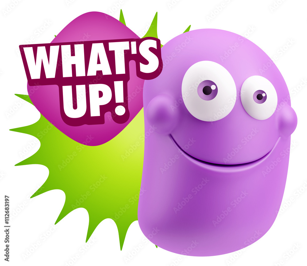 3d Rendering Smile Character Emoticon Expression saying What'S U 3d Rendering Smile Character Emoticon Expression saying What'S U