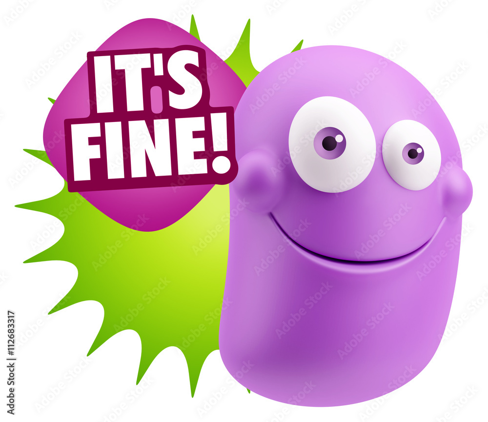 3d Illustration Laughing Character Emoji Expression saying It's