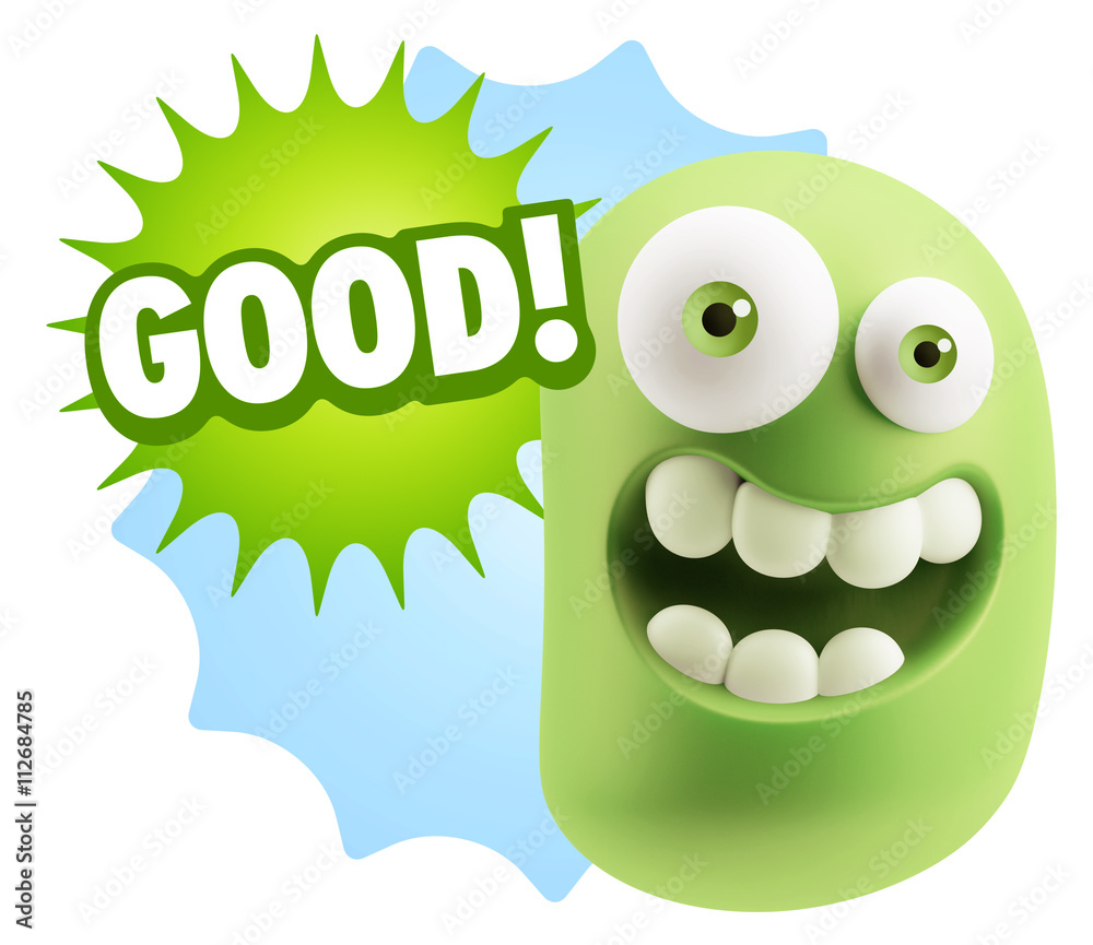 3d Illustration Laughing Character Emoji Expression saying Good 3d Illustration Laughing Character Emoji Expression saying Good