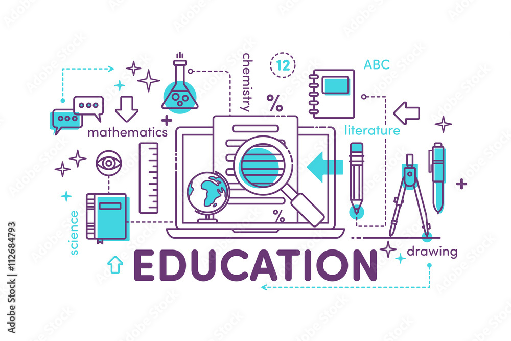 Illustration linear Education Illustration linear Education