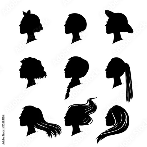 woman silhouette with hair styling