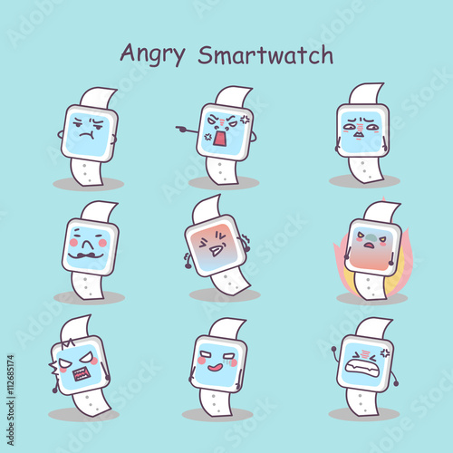 Angry cartoon smart watch