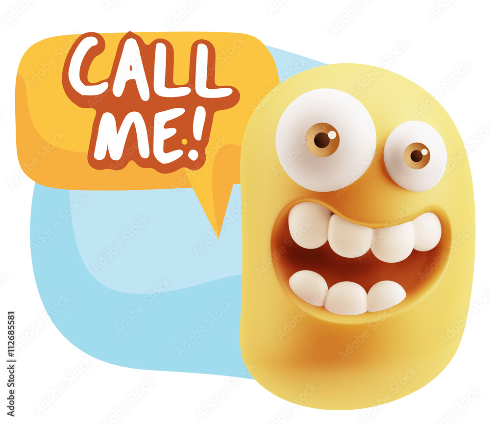 3d Illustration Laughing Character Emoji Expression saying Call 3d Illustration Laughing Character Emoji Expression saying Call