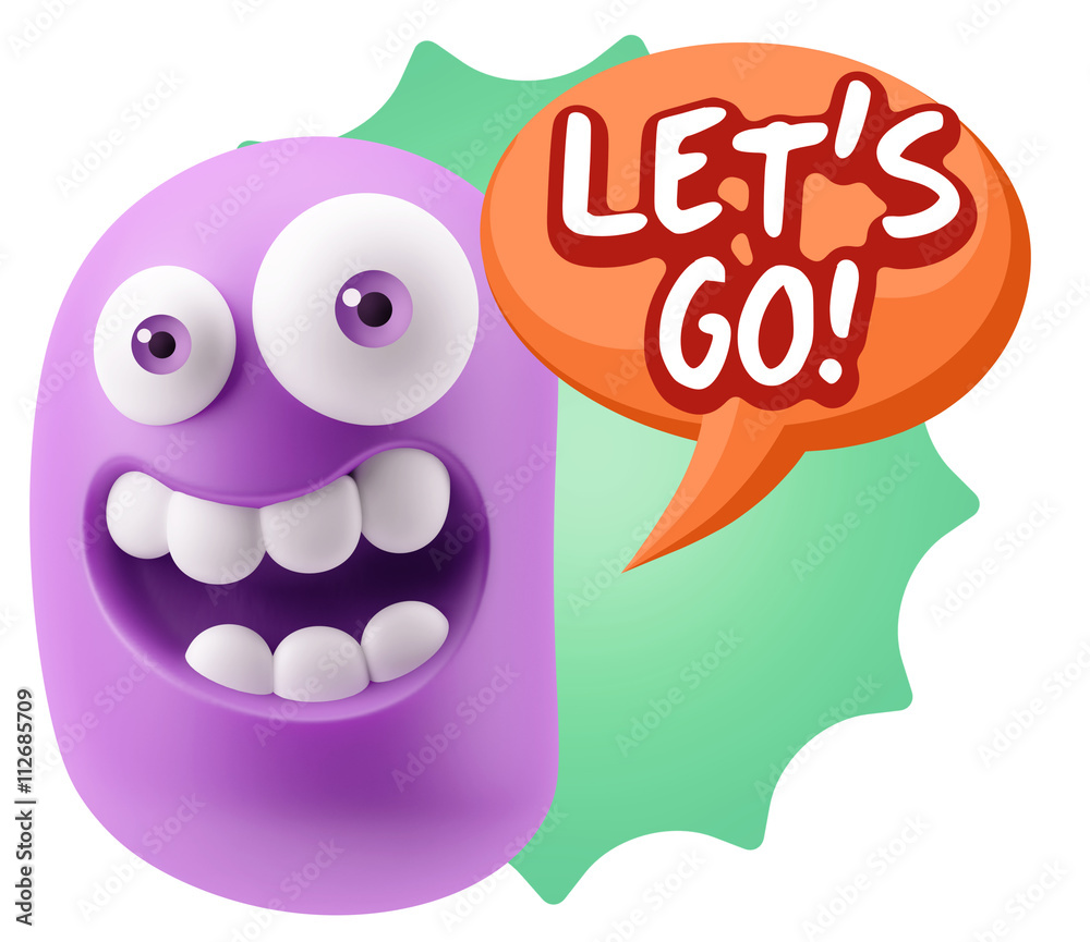 3d Rendering Smile Character Emoticon Expression saying Let'S Go 3d Rendering Smile Character Emoticon Expression saying Let'S Go