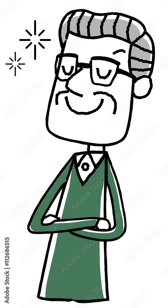 イラスト素材 老人 男性 自慢 Stock ベクター Adobe Stock