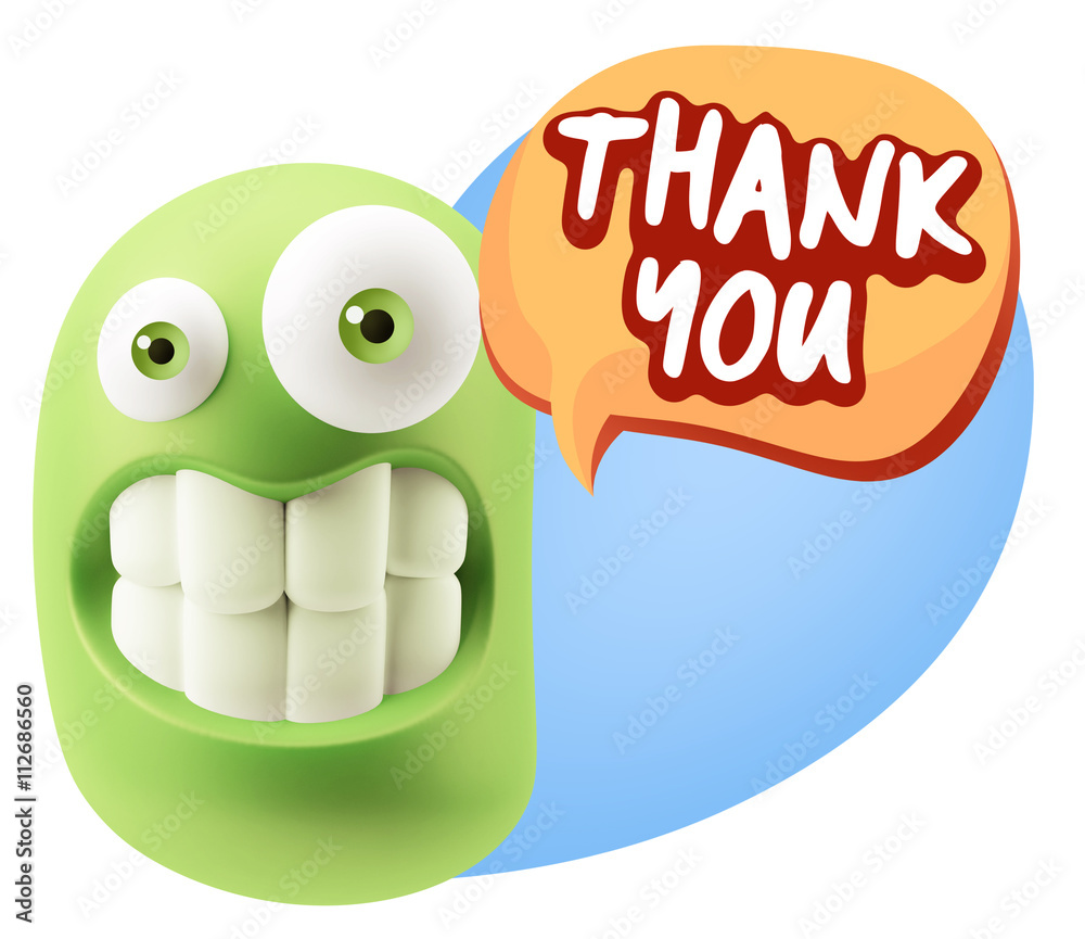 3d Illustration Laughing Character Emoji Expression saying Thank 3d Illustration Laughing Character Emoji Expression saying Thank