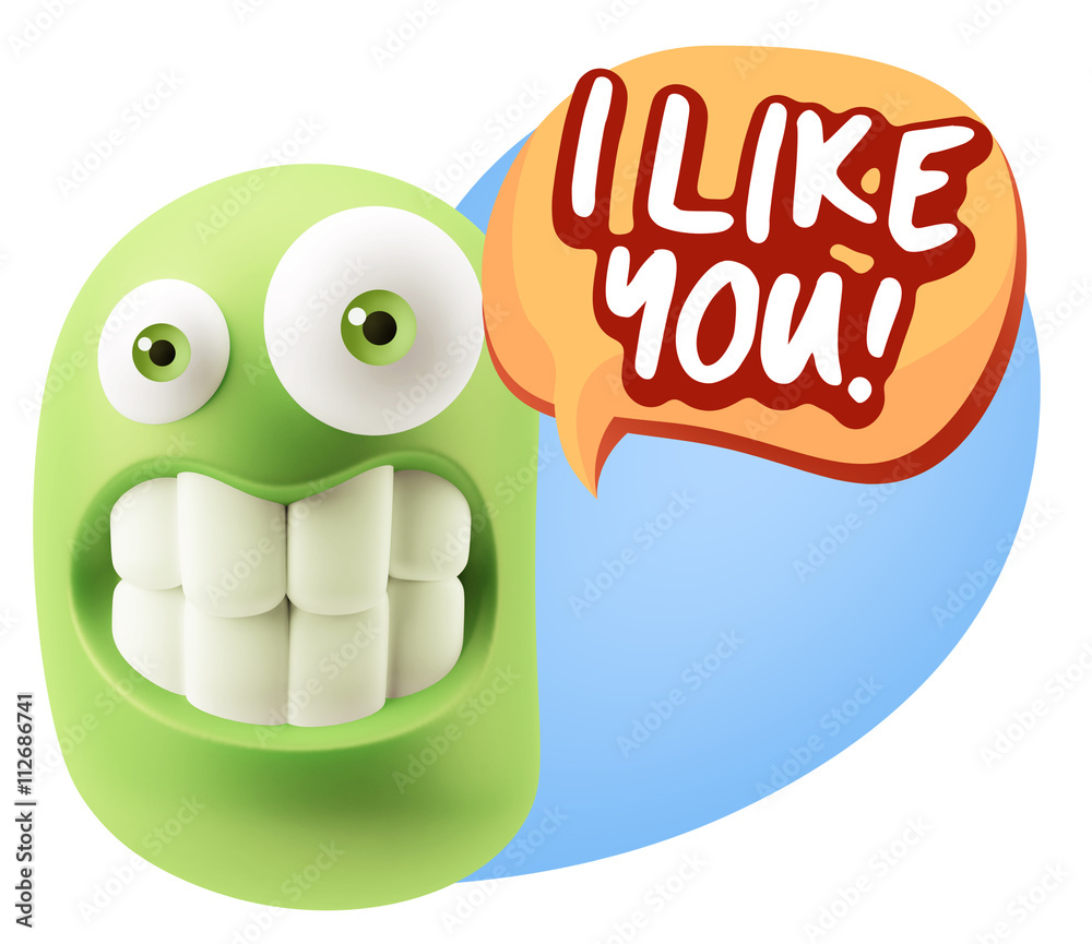 3d Illustration Laughing Character Emoji Expression saying I Lik 3d Illustration Laughing Character Emoji Expression saying I Lik