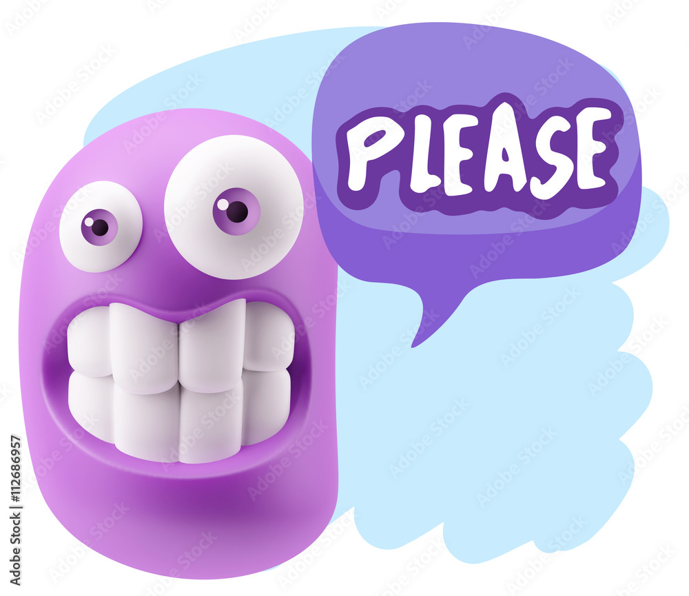 Obraz premium 3d Illustration Laughing Character Emoji Expression saying Pleas