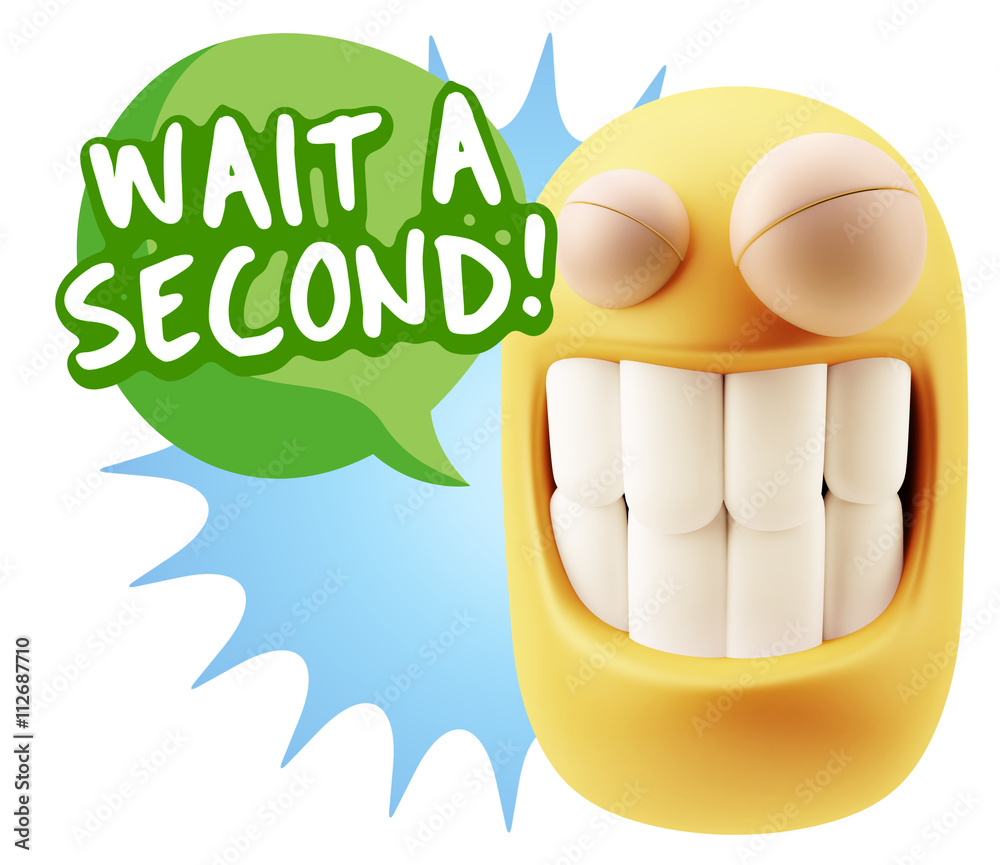 3d Illustration Laughing Character Emoji Expression saying Wait 3d Illustration Laughing Character Emoji Expression saying Wait