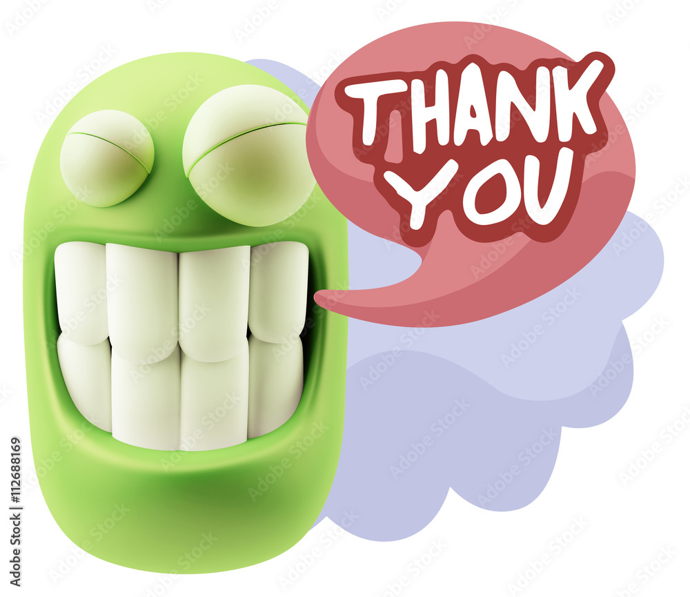 3d Illustration Laughing Character Emoji Expression saying Thank 3d Illustration Laughing Character Emoji Expression saying Thank