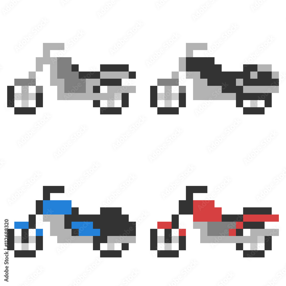 Fototapeta premium pixel art motorcycle
