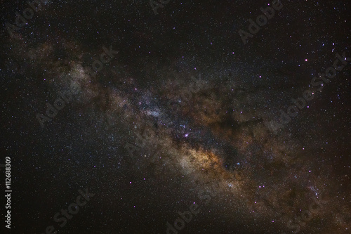 Milky Way galaxy  Long exposure photograph  with grain