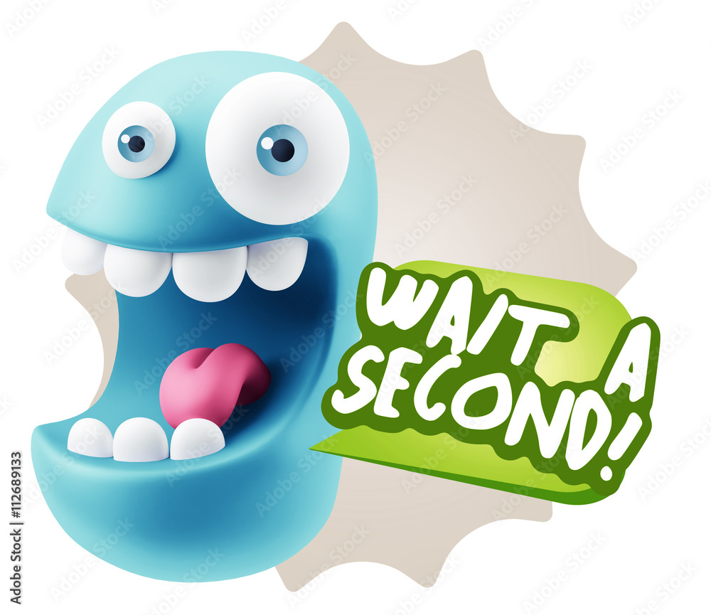 3d Illustration Laughing Character Emoji Expression saying Wait 3d Illustration Laughing Character Emoji Expression saying Wait
