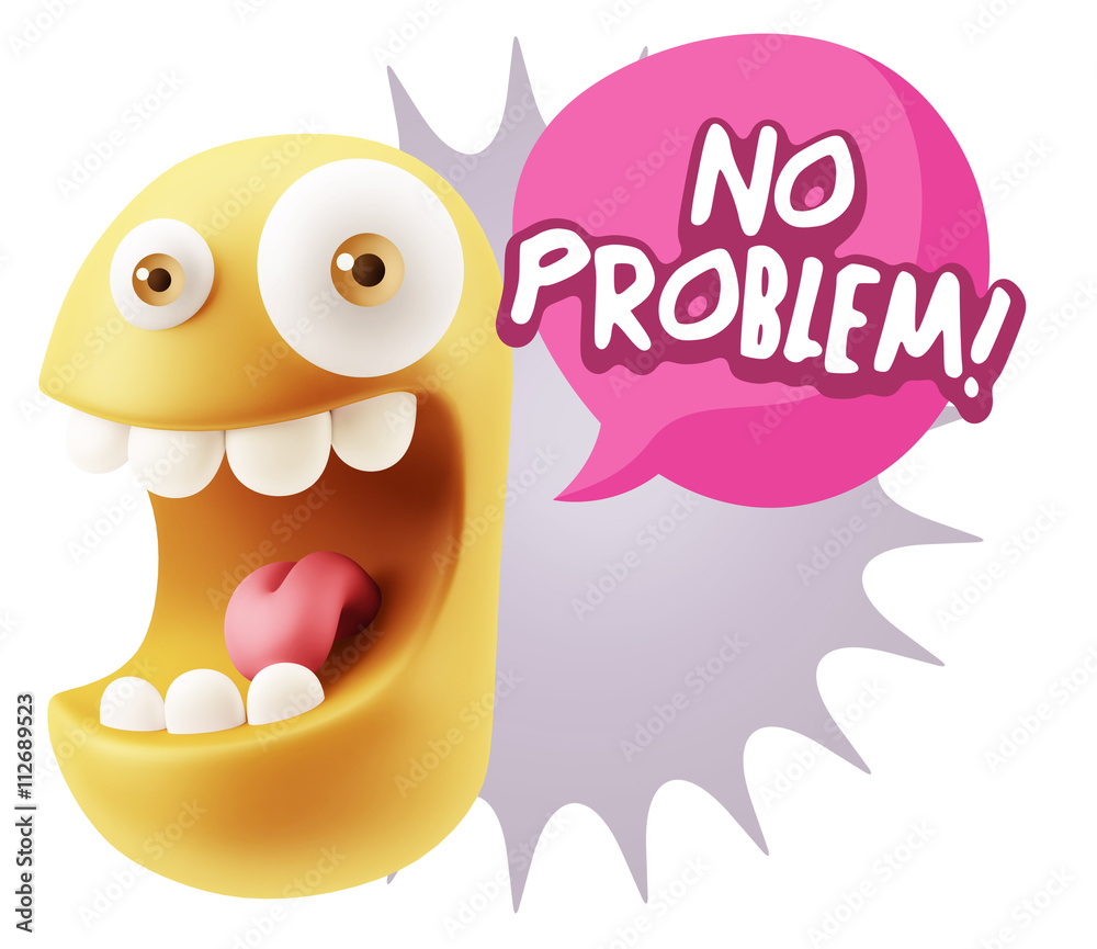 3d Rendering Smile Character Emoticon Expression saying No Probl 3d Rendering Smile Character Emoticon Expression saying No Probl