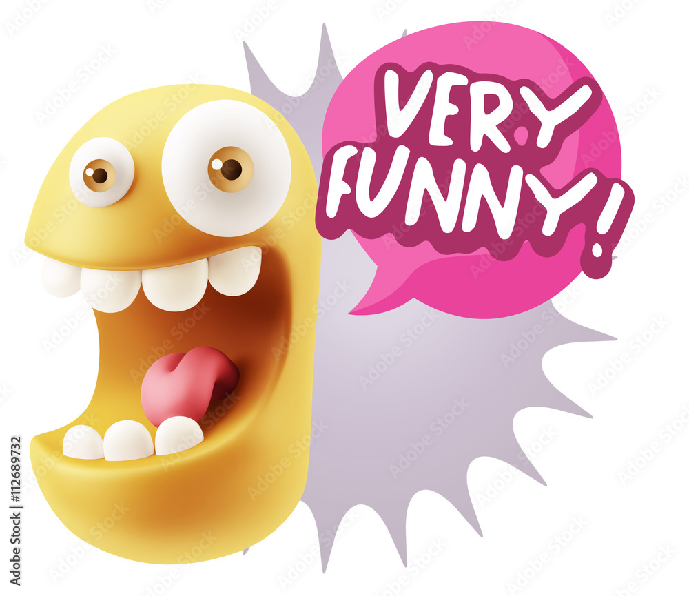3d Rendering Smile Character Emoticon Expression saying Very Fun 3d Rendering Smile Character Emoticon Expression saying Very Fun