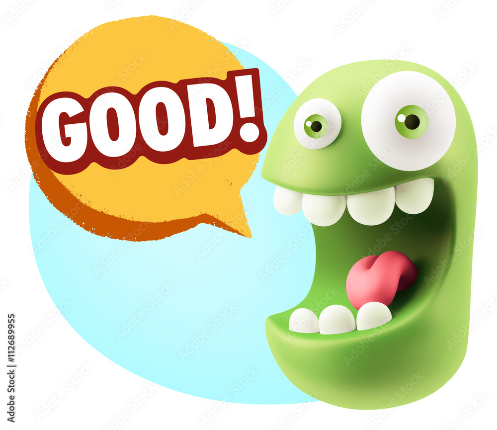 3d Illustration Laughing Character Emoji Expression saying Good 3d Illustration Laughing Character Emoji Expression saying Good