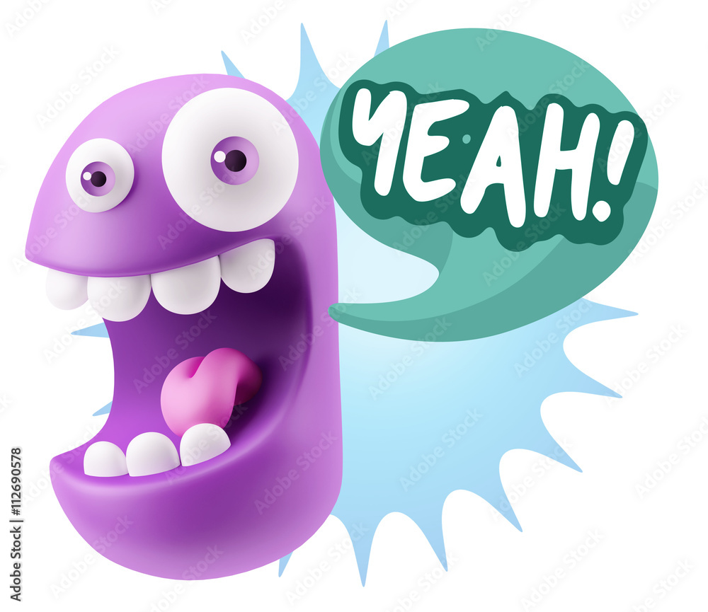 3d Illustration Laughing Character Emoji Expression saying Yeah 3d Illustration Laughing Character Emoji Expression saying Yeah