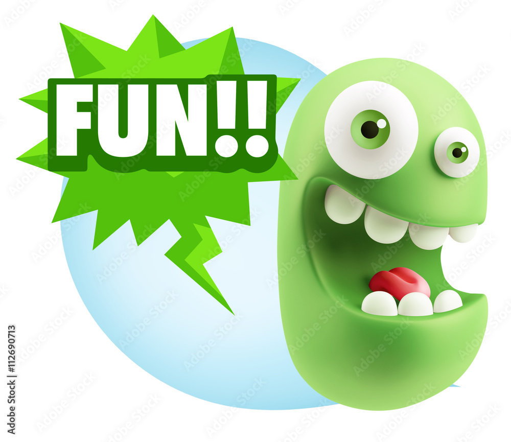 3d Illustration Laughing Character Emoji Expression saying Fun w 3d Illustration Laughing Character Emoji Expression saying Fun w