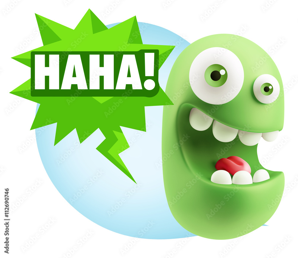 3d Illustration Laughing Character Emoji Expression saying Hahah 3d Illustration Laughing Character Emoji Expression saying Hahah