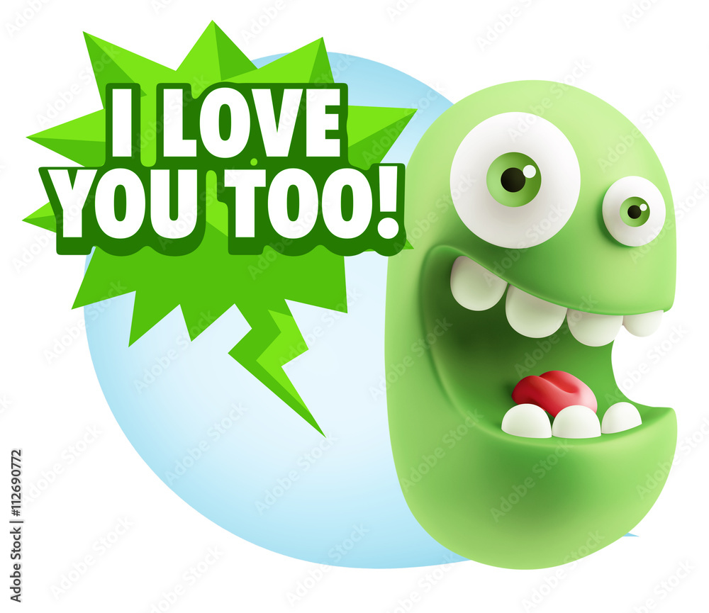 3d Illustration Laughing Character Emoji Expression saying I Lov 3d Illustration Laughing Character Emoji Expression saying I Lov