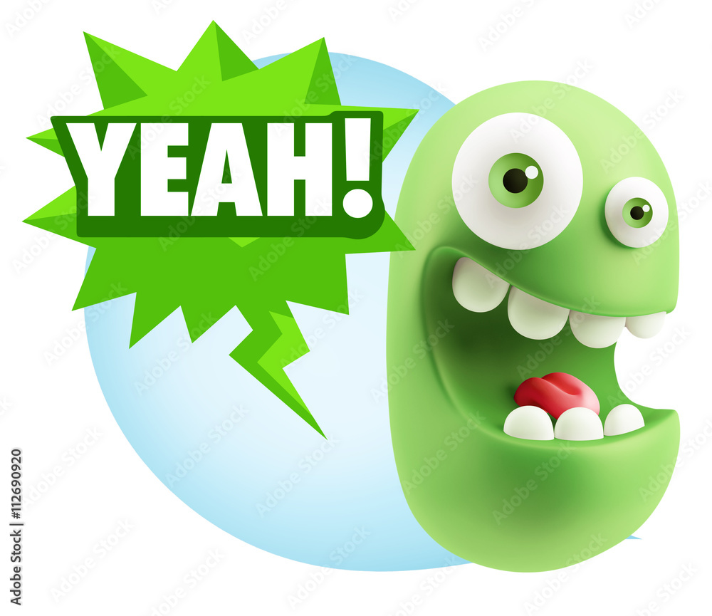 3d Illustration Laughing Character Emoji Expression saying Yeah 3d Illustration Laughing Character Emoji Expression saying Yeah