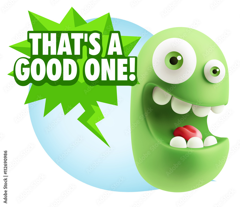3d Illustration Laughing Character Emoji Expression saying That' 3d Illustration Laughing Character Emoji Expression saying That'