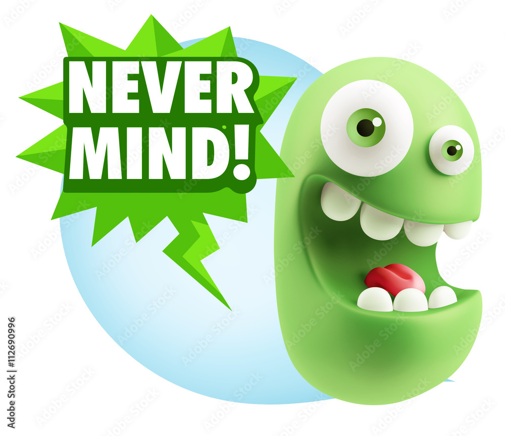 3d Rendering Smile Character Emoticon Expression saying Never Mi 3d Rendering Smile Character Emoticon Expression saying Never Mi