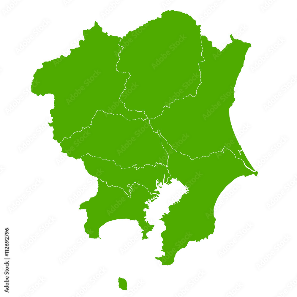 関東　地図　緑　アイコン