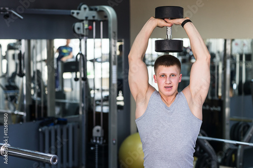 Athlete muscular bodybuilder training