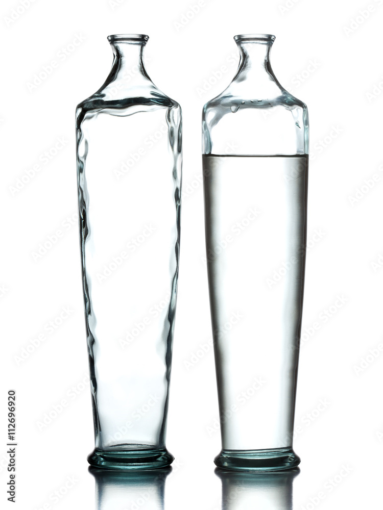 Empty and full water glass vase Empty and full water glass vase