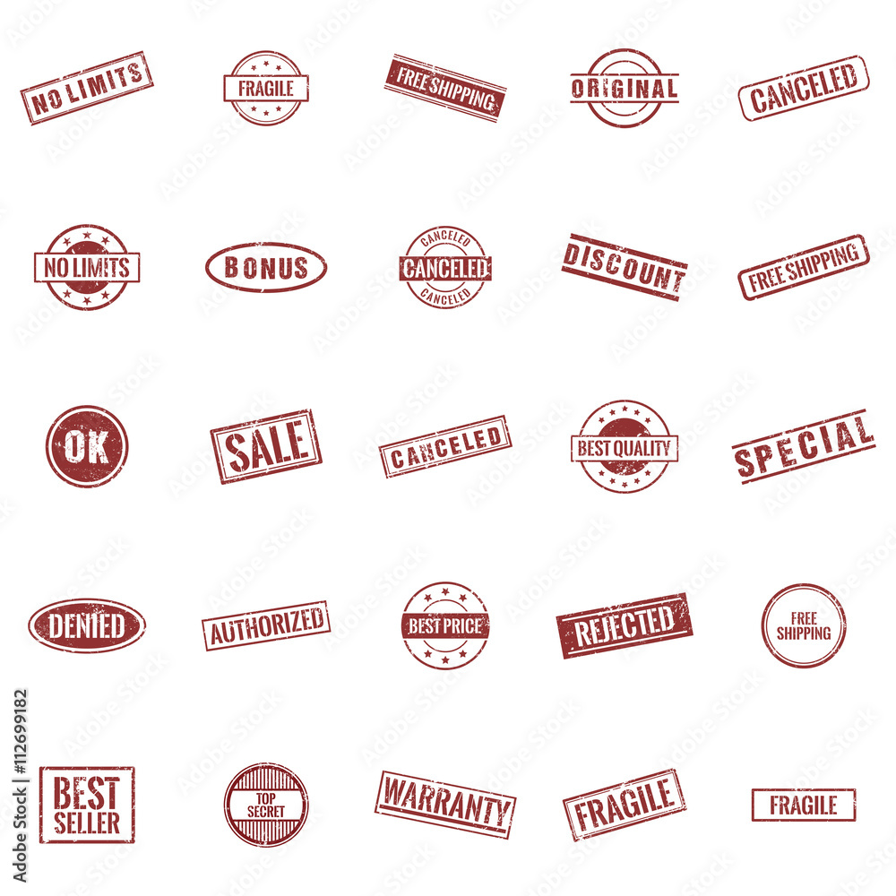 Obraz premium Abstract stamp objects