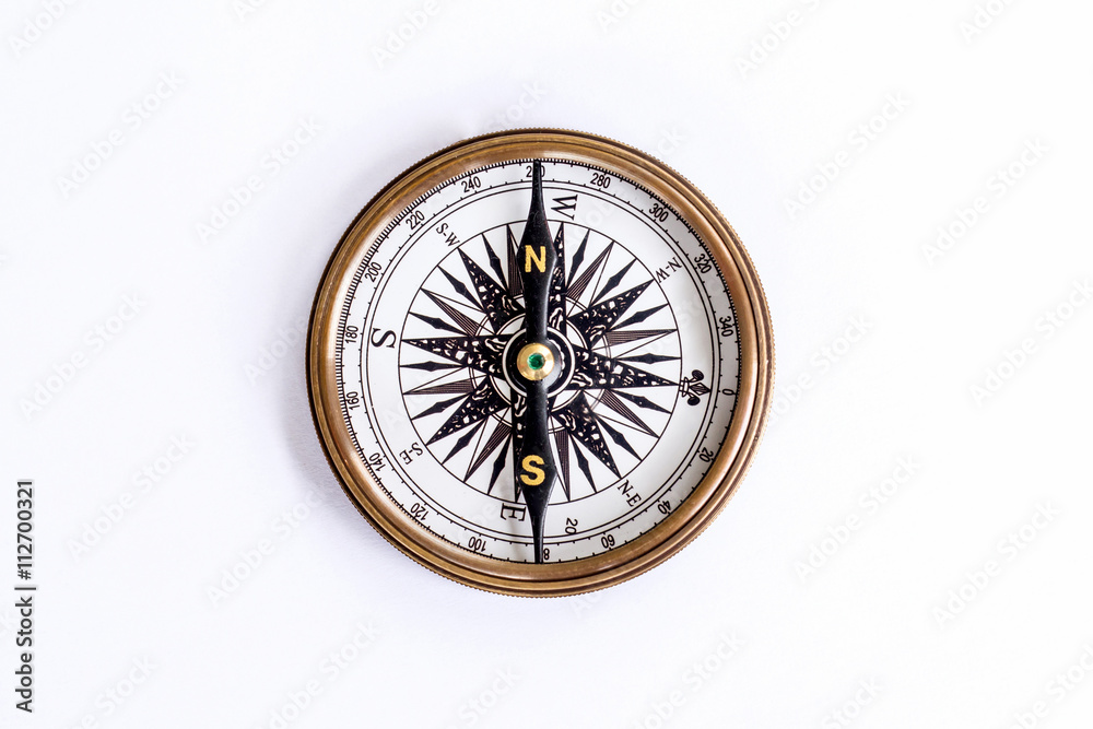 Compass on isoleted white background.