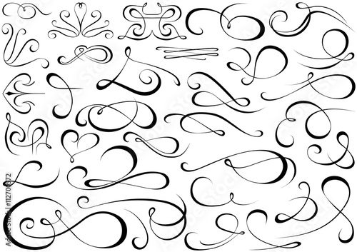 Calligraphic Shapes Collection - Design Elements Illustration, Vector